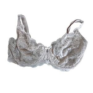 Paramour Beige Floral Lace Unlined Underwire Bra 38DD 115073 Champagne